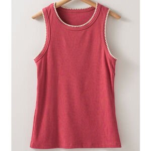 NWOT Pink Tank with Stiching, Womens Size Large